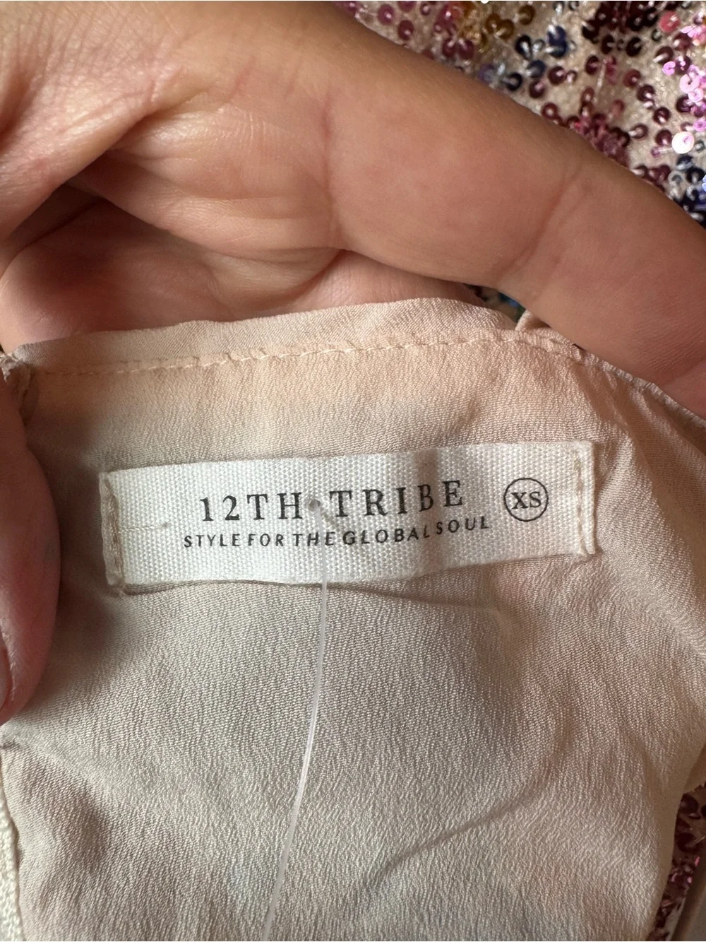 12th Tribe NWT Genevieve Multi Sequin Crop Top and Mini Skirt Set Size XS